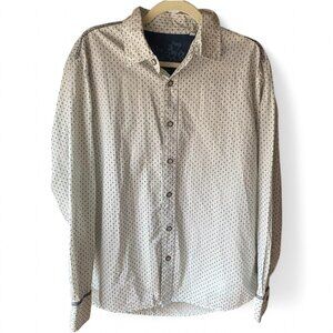 Margaritaville Mens Casual Preppy Nautical Anchor Print Button Down Shirt M